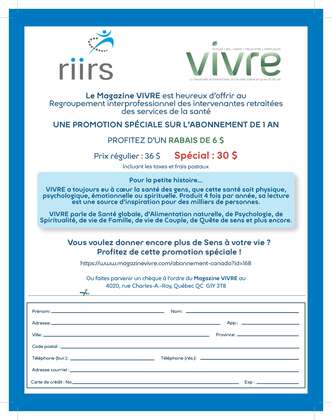 Promotion Spéciale d'abonnement pour  les membres du RIIRS
